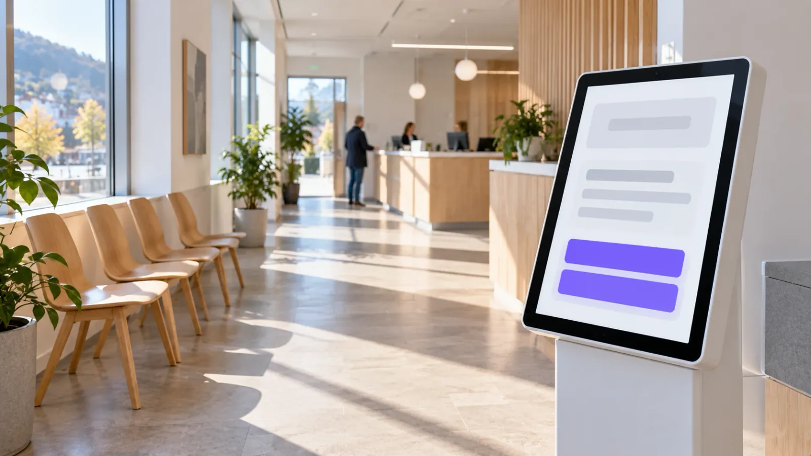 Lyst servicetorg i en kommune med en selvbetjeningsskjerm med enkel og tilgjengelig app