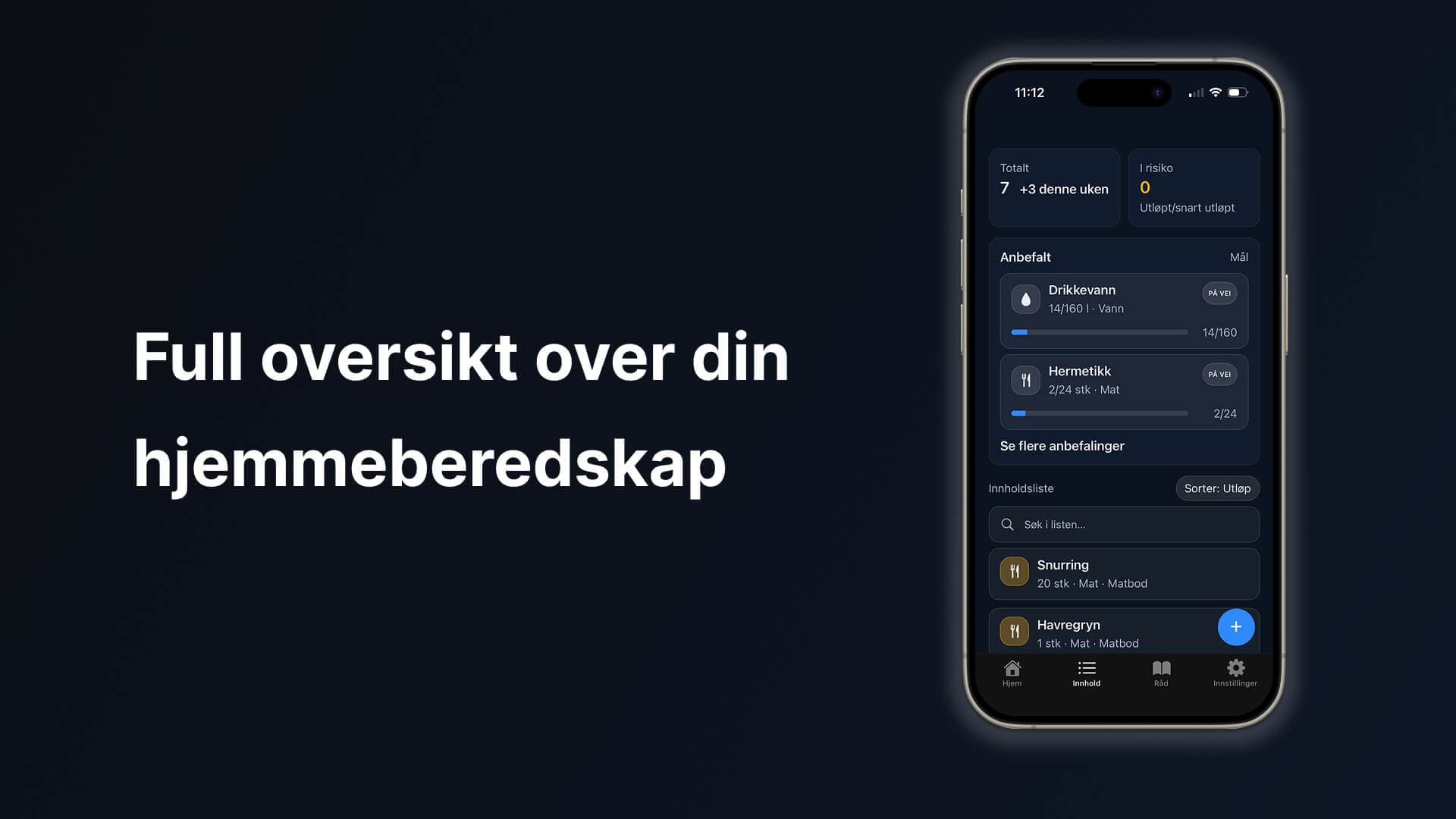 Min Beredskap-appen på en mobil