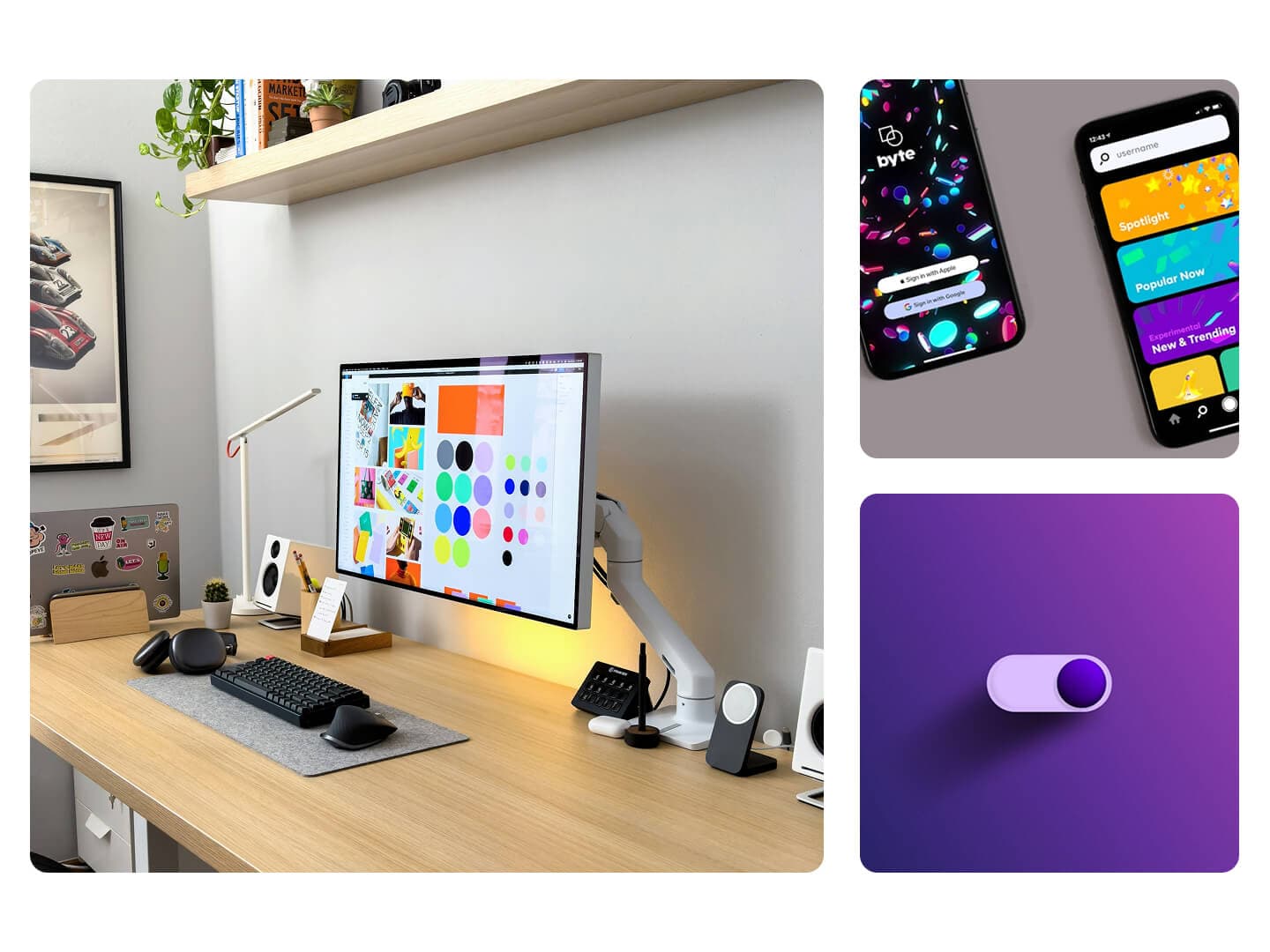 App- og designarbeid fra arbeidsplassen vår